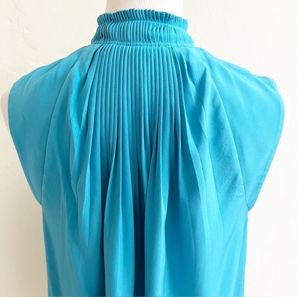 Tibi Tibi "Arielle" Silk Sleeveless Blouse Bowery Blue Size 8 - Picture 2 of 8